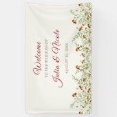 野生の花の黄色のマリゴールド結婚葉 横断幕 (縦)