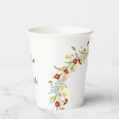 野生の花の黄色のマリゴールド結婚葉 紙コップ (裏面)