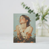 野生の花のEtherealの女の子 ポストカード (スタンド正面)