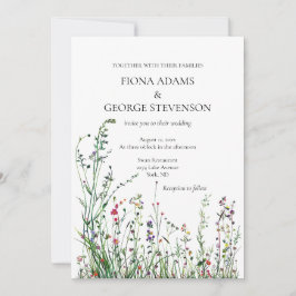 野生の花は優雅な結婚式の招待状 招待状