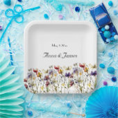 野生の花は日付を保存 ペーパープレート (パーティー)