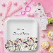 野生の花は日付を保存 ペーパープレート (パーティー)