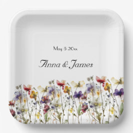 野生の花は日付を保存 ペーパープレート