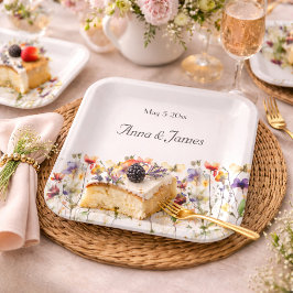 野生の花は日付を保存 ペーパープレート