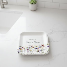 野生の花は日付を保存 ペーパープレート