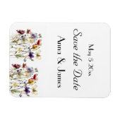 野生の花は日付を保存 マグネット (横)