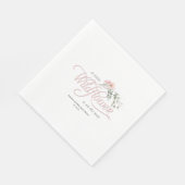 野生の花をテーマにしたピンクのベビーガールシャワー スタンダードランチョンナプキン (角)