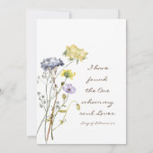 野生の花をモチーフにしたボタニカルなクリスチャンウェディング 招待状 (裏面)