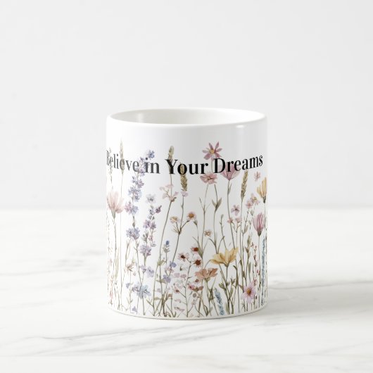 野生の花を信じて コーヒーマグカップ (中央)