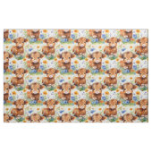 野生の花を咲かせるハイランド牛 ファブリック (ヤード)