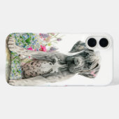 野生の花を咲かせる可愛い大きなでねずみ子犬 Case-Mate iPhoneケース (裏面 (横))