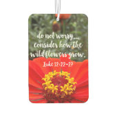 野生の花を心配しないでキリスト教の聖書 カーエアーフレッシュナー (裏面)