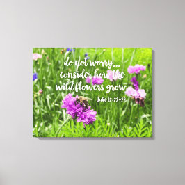 野生の花を心配しないでキリスト教の聖書 キャンバスプリント