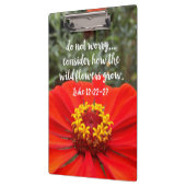 野生の花を心配しないでキリスト教の聖書 クリップボード (左)