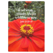 野生の花を心配しないでキリスト教の聖書 クリップボード (裏面)