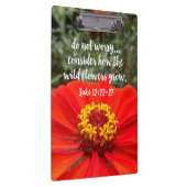 野生の花を心配しないでキリスト教の聖書 クリップボード (右)