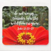 野生の花を心配しないでキリスト教の聖書 マウスパッド (正面)