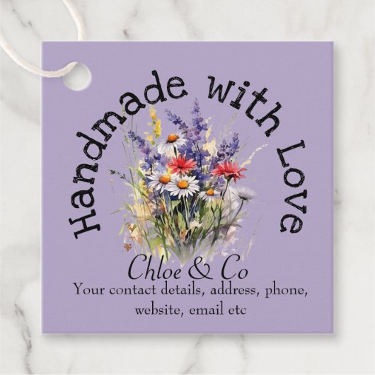 野生の花を手作りラブプロダクトありがとう フェイバータグ (正面)