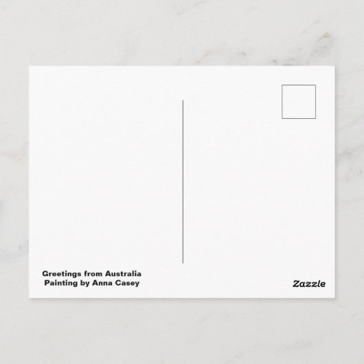 野生の花を持つオーストラリアのアウトバック ポストカード (裏面)