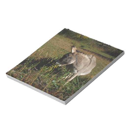 野生の花を持つ小さい灰色のろば ノートパッド (回転)