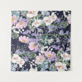 野生の花を持つ継ぎ目の無い春の美しい模様 タペストリー (正面(横))