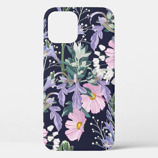 野生の花を持つ継ぎ目の無い春の美しい模様 Case-Mate iPhoneケース (裏面)