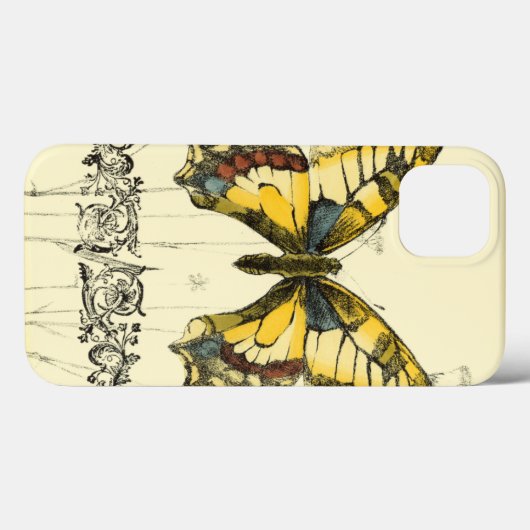 野生の花を持つ装飾的な蝶 Case-Mate iPhoneケース (裏面 (横))