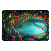 野生の花を持つ魔法の森お洒落の通路 マグネット (横)