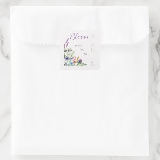 野生の花を植える励ましの開花 スクエアシール (バッグ)