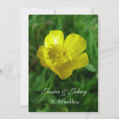 野生の花イエローバターカップ結婚夏 招待状 (裏面)