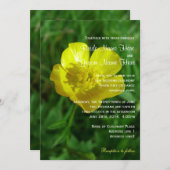 野生の花イエローバターカップ結婚夏 招待状 (正面/裏面)