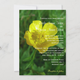 野生の花イエローバターカップ結婚夏 招待状