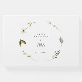 野生の花エレガント結婚ミニマルフローラ ゲストブック