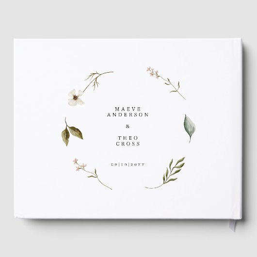 野生の花エレガント結婚ミニマルフローラ ゲストブック (裏面)