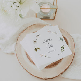 野生の花エレガント結婚ミニマルフローラ スタンダードカクテルナプキン