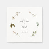 野生の花エレガント結婚ミニマルフローラ スタンダードカクテルナプキン (正面)