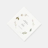 野生の花エレガント結婚ミニマルフローラ スタンダードカクテルナプキン (角)