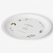 野生の花エレガント結婚ミニマルフローラ ペーパープレート (アングル)