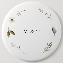 野生の花エレガント結婚ミニマルフローラ 缶バッジ