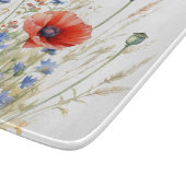 野生の花ケシと青トウモロコシの花 カッティングボード (角)