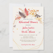 野生の花シダのキノコの葉リハーサルディナー 招待状 (正面)