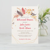 野生の花シダのキノコの葉リハーサルディナー 招待状 (スタンド正面)