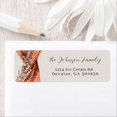 野生の花ジンガム戻りadressラベル。 ラベル (インサイチュ)