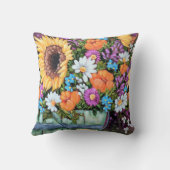 "野生の花バケツ花束"の装飾用クッション クッション (裏面)