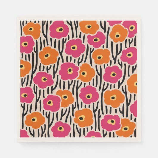 野生の花パターン スタンダードランチョンナプキン (正面)