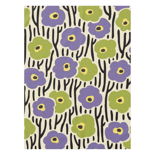 野生の花パターン テーブルクロス (正面)