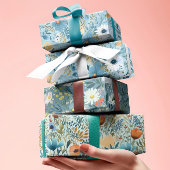 野生の花パターン ラッピングペーパーシート