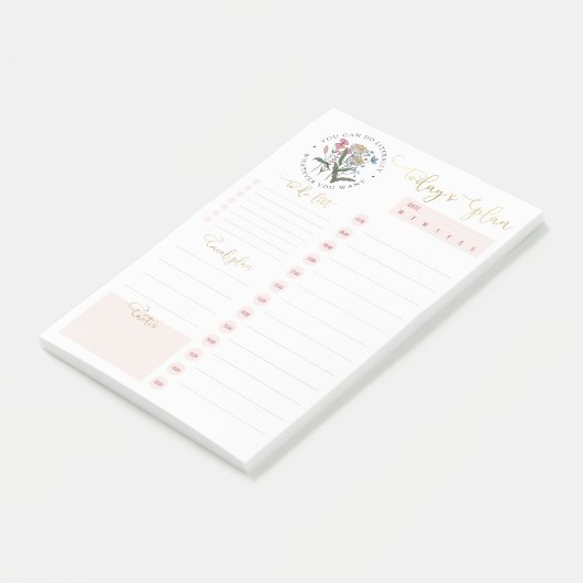 野生の花ピンクの金ゴールド毎日リストPする計画 ポストイット (アングル)