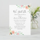 野生の花ピーチピンクフローラ結婚の誓いの更新 招待状 (スタンド正面)