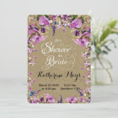 野生の花フレームのバチェロレッテ 招待状 (スタンド正面)